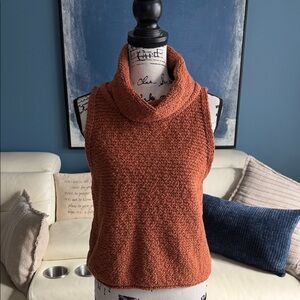 By Together Terracotta Sleeveless Cowl Sweater